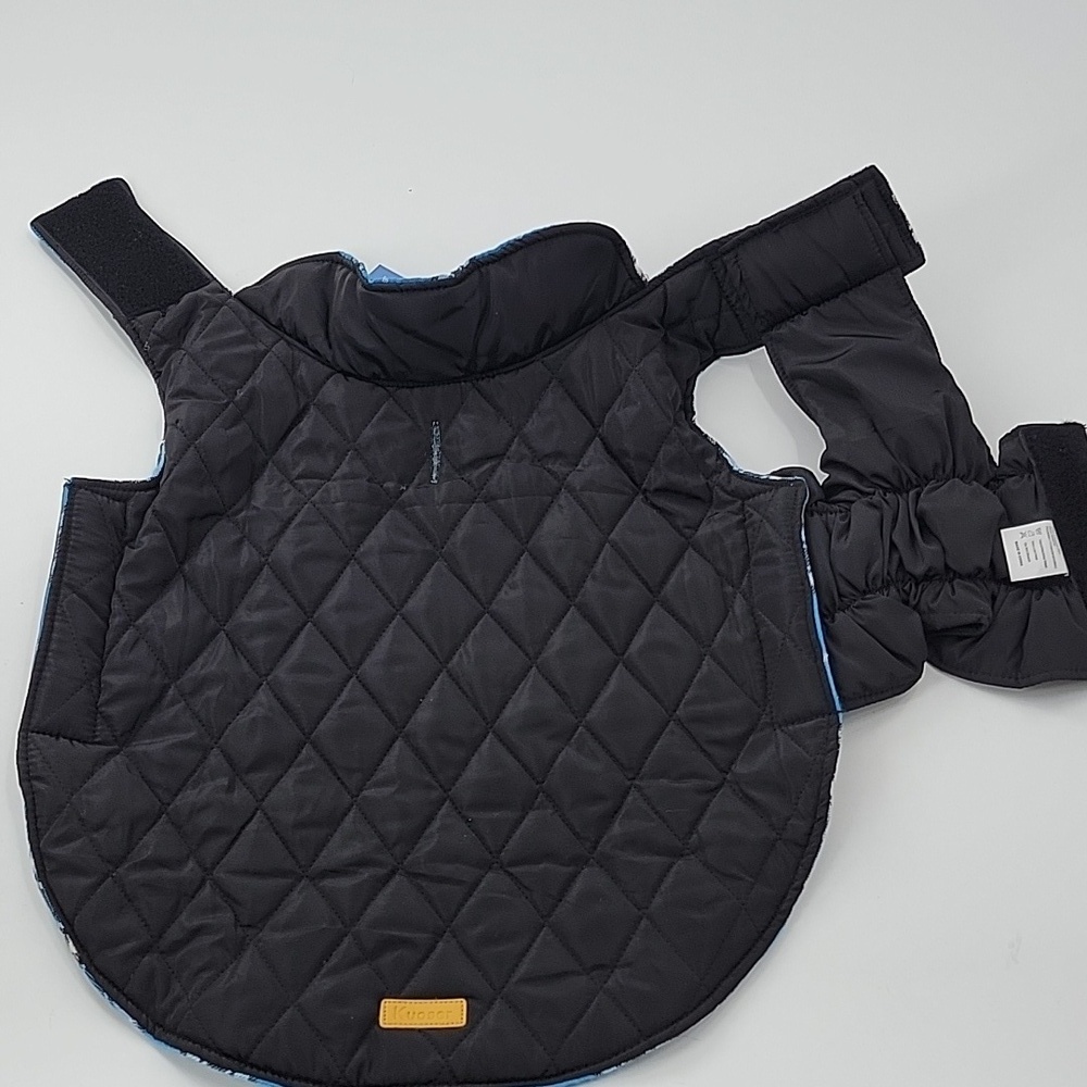 Reversible Black and Blue Plaid Dog Coat NWT - Picture 13 of 16